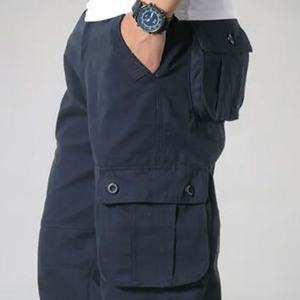 Pantalon de survêtement tactique 100% coton, décontracté, cargo, randonnée, automne, multi-poches, molleton, travail, cargo, lavé, pantalon pour homme - Product Image 2