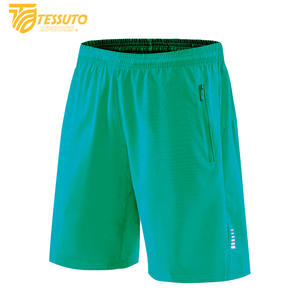 Te nouveau 2025 été tendance hommes Gym Shorts de sport en plein air course Fitness respirant solide uni teint Double couche - Product Image 5