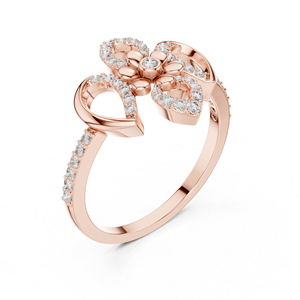 แหวนหยดน้ำเพชรทรงกลมสีเหลืองทอง 14K สำหรับผู้หญิง |   ชุดลำลองประจำวัน |   เพชรที่เพาะเลี้ยงใหม่ - Product Image 6