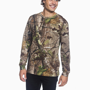 Oversized Boxy Heavyweight Long Sleeve T-<b>Shirt</b> Custom Real Tree Palm Tree <b>Shirts</b> Camo Hunting Jungle <b>Print</b> <b>Men's</b> T <b>Shirts</b> - Product Image 3