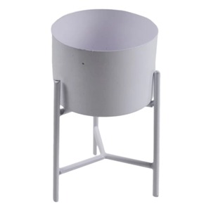 Maceta redonda de hierro de la mejor calidad con soporte blanco plegable y macetas de Metal de Color dorado, suministros de jardín - Product Image 3