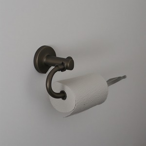 Porte-papier hygiénique mural en fer noir mat de qualité supérieure avec base ornée Artisan fait à la main conçu pour élégant - Product Image 5