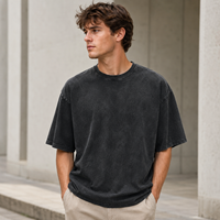 T-shirt Oversize 100 % Coton Épais Délavé à l'Acide Coupe Boxy Vintage Épaules Tombantes Streetwear pour Hommes et Femmes Usage Quotidien