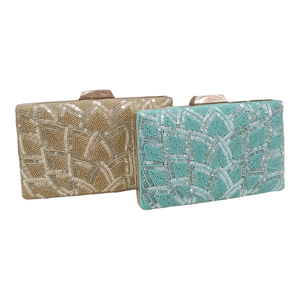 Bolso de Mano Tipo Clutch con Cuentas para Mujer, Diseño de Lentejuelas, Cierre Abierto, 100% Algodón y Nailon, Último Modelo, Bonito para Exportación - Product Image 1