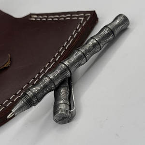 Stylo en acier Damas artisanal, stylo d'écriture de luxe fait à la main, design élégant pour le bureau, les affaires et les cadeaux - Product Image 1