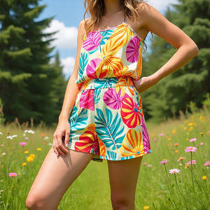 Pantalones cortos de verano de cintura alta para mujer, pantalones cortos estampados de primavera para correr, pantalones cortos con cordón para mujer - Product Image 2