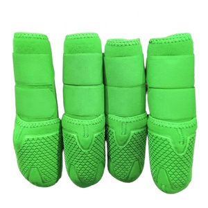Protège-tendons d'extérieur en néoprène pour chevaux, protections de jambes, bottes amortissantes, lot de 4 pour pattes avant et arrière - Product Image 4