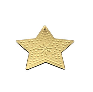 Posavasos de estrella de hierro de calibre 23 DE Color dorado de diseño moderno, mesa decorativa de Navidad personalizada para uso doméstico a granel - Product Image 1