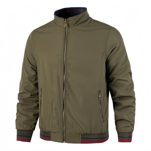 PRO ENTERPRISES Blouson aviateur coupe-vent à col montant double face pour hommes Style décontracté coque en nylon/coton - Product Image 2