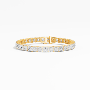 Bracelet de tennis en diamant 18.37 Ctw de luxe Princess Cut Lab Grown 7 pouces en or 14K/18K plaqué rhodium classique pour femme en vrac - Product Image 4