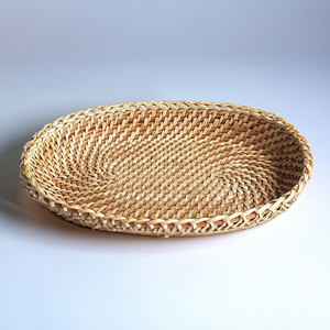 Precio DE FÁBRICA DE Vietnam, bandejas de bambú hechas a mano, bandeja para servir ecológica, ratán, Hotel, cafetería, bandeja ovalada SR2069, decorativa de lujo - Product Image 4