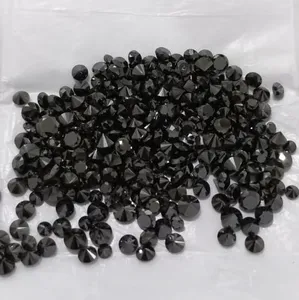 Diamants lâches noirs de jais naturels au prix du fabricant Taille brillante ronde disponible au prix de gros