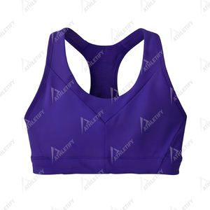 Soutien-gorge de sport uni pour femmes, ajustement confortable pour la salle de sport, la course à pied, le yoga et le fitness, maintien élevé, vêtements de sport élégants. - Product Image 3