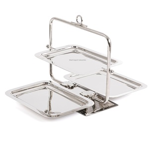 Venta al por mayor a granel Fordable Metal Stand Cascades Dates Stand Rectángulo Forma Plata Soporte de acero inoxidable para el Ramadán - Product Image 5