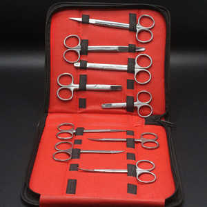 Ensemble d'instruments chirurgicaux manuels en acier inoxydable de base, kit de chirurgie mineure avec ciseaux, pinces, porte-aiguilles par SurgiRight - Product Image 1
