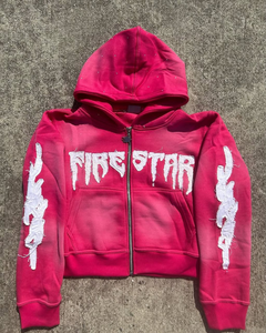 เสื้อฮู้ดดี้ผ้าฝ้าย 100% แบบสั่งทำพิเศษ  รักษ์โลก  ตกแต่งด้วยงานปักลายและคริสตัล  หนานุ่ม  แบบซิป  ปักลายพิมพ์ - Product Image 2