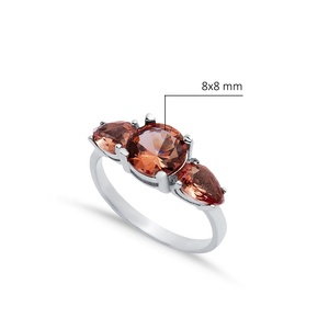 8x8mm ovale Sultanite et ronde CZ Cluster Ring Rhodium Plaqué fait à la main 925 bijoux en argent sterling pour acheteur en gros - Product Image 2