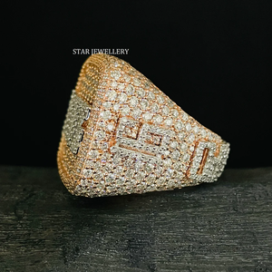 Bague de championnat de baguette de moissanite en argent sterling 925 VVS VS Iced Out - Product Image 3