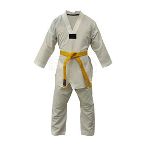 Conjuntos de Uniformes de Taekwondo Deportivos para Adultos, 100% Algodón, Tallas Personalizables, Unisex, Logotipo Frontal, Transpirable, Secado Rápido, Hecho en Pakistán - Product Image 1