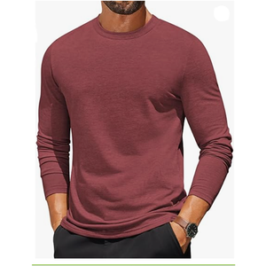 Camiseta de manga larga extragrande de peso pesado con gráfico personalizado 300 Gsm 100% algodón con colocación de logotipo frontal de patrón sólido - Product Image 3