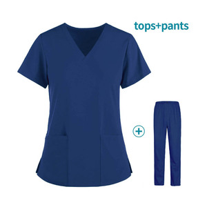 Uniforme médical en polyester et élasthanne tissé doux de qualité supérieure, ensemble de blouses d'infirmière, uniforme de travail en tissu doux - Product Image 4
