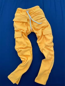 Pantalones cálidos mullidos con cintura gruesa para correr de entrenamiento de gimnasio de bolsillo Cargo personalizados de alta calidad para hombre OEM - Product Image 5