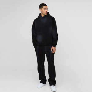 Survêtement Raglan surdimensionné personnalisé de qualité supérieure en coton Streetwear lourd 2 pièces à capuche et survêtement de jogging pour hommes - Product Image 1