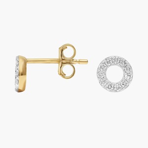 Boucles d'oreilles clous en diamant de laboratoire taille ronde bicolore 0,20 ct en or massif 14 carats pour mariages et soirées - Product Image 2
