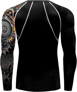 Nuevos diseños personalizados impresos Bjj manga larga jiu jitsu kimono Rash Guard camisa de compresión MMA capa Base boxeo Rash Guard - Product Image 5