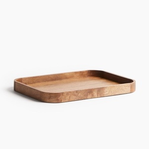 Plateau en bois naturel de style Art déco pour le service de nourriture et les collations lors du Ramadan, de l'Aïd, des mariages et de Diwali - Product Image 1