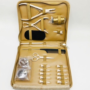 Tan Beige Nude Coated Acero inoxidable Micro Beads Extensiones de cabello Alicates Kit Tijera Tirando Loop-para extensiones de cabello humano - Product Image 5