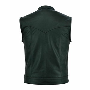 Top Quality CustomWholesale 2025 New Arrival 100% Top High Quality Men Leather Vest | Latest Design <b>Bike</b> Leather Vest for Men - Product Image 6