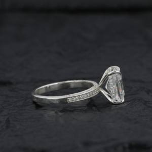 Bague de fiançailles en argent sterling 925, or massif 10K, 14K, 18K avec diamants VVS1 3tcw certifiés IGI, cultivés en laboratoire, pour mariage et fête - Product Image 5