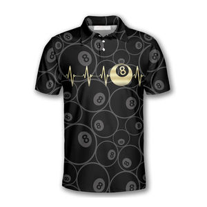 Chemises de billard en toile 100% polyester, logo personnalisé, manches courtes, séchage rapide, sports d'été, impression par sublimation - Product Image 2