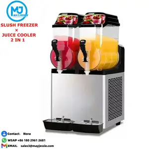 La parte superior de la Mesa comercial 2 tanques comercial Slush de Frappe de hielo helado que hace la máquina