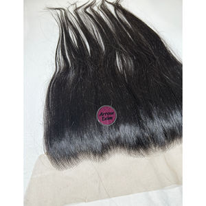 Cabello Humano Natural Liso con Frente de Encaje 13x4, Encaje Transparente, Negro Natural, Línea de Cabello Pre-Depilada para Confección de Pelucas - Product Image 5