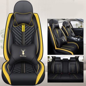 Ensemble complet de housses de siège de voiture en cuir PU, respirantes et confortables, en PVC durable, imperméables, faciles à nettoyer, adaptées à la plupart des voitures - Product Image 4