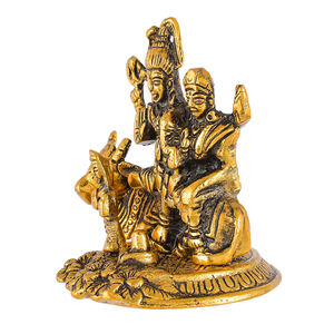 Statue décorative en métal plaqué or Shiv Parivar avec technique de soudure pour la décoration de la maison du Nouvel An et de Thanksgiving - Product Image 4