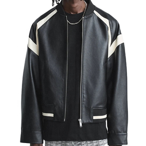 2024 New OEM Custom Logo High Quality Faux PU Leather Men <b>Jackets</b> - Product Image 1