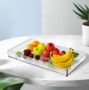 Plateau transparent en acrylique Poignée en métal Forme carrée Oragnizer Tray Handmade Prix abordable - Product Image 5