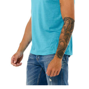 Side Seamed Retail Fit 100% Airlume Combed and Ring Spun Cotton 32 Single 4.2 oz Neon Blue Unisex Jersey Tank - Product Image 5