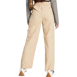 OEM Custom Design New Style Custom <b>Trousers</b> <b>Women</b> Loose Formal Zip Fly Wide Leg High Waisted Cargo Pants For <b>Women</b> - Product Image 2