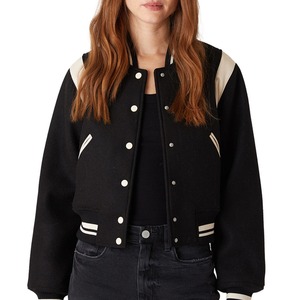 Mayorista Personalizado Mujeres Transpirable Varsity Chaquetas Sólido Béisbol Chaquetas Otoño Invierno Desgaste OEM Fabricante Personalizado de Alta - Product Image 1