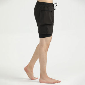 Vêtements de sport athlétiques pour hommes Shorts d'entraînement pour la course à pied Logo personnalisé Short de sport 2 en 1 vierge pour hommes à prix raisonnable OEM - Product Image 2