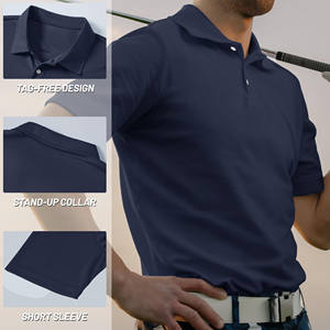 Vente en gros de polos à manches courtes de haute qualité pour hommes Chemises polo pour hommes brodées sur mesure Col T-shirts de polo de golf vintage - Product Image 2