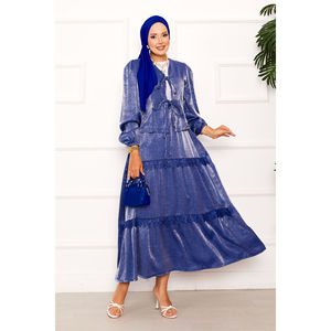 Conjunto de Kimono de Satén de Verano con Detalles de Encaje, Blazer y Pantalones Cortos, Talla XL, Top y Pantalones de Algodón y Elastano, Estampado Sólido Índigo - Product Image 1