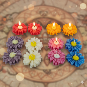 Bougie décorative en forme de marguerite (multicolore) |   Bougie florale artisanale de qualité supérieure pour la décoration de la maison, les cadeaux et les occasions festives - Product Image 3