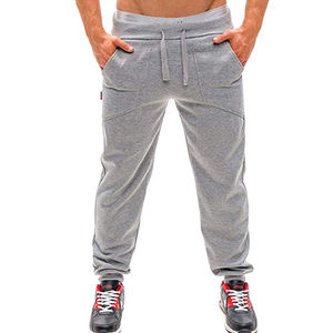 Joggers de algodón de talla grande 100% para hombre, ropa deportiva ligera y holgada, pantalones de chándal con cierre de cordón, diseño plano informal de cintura media - Product Image 1
