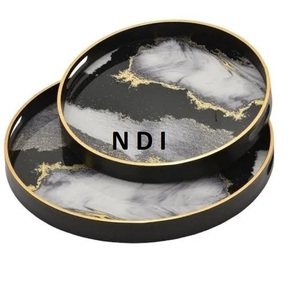 Bandeja DE SERVICIO DE Metal redonda decorativa hecha a mano para Bar Ware Hotel Metal de alta calidad para bandeja de servidor de comida de desayuno - Product Image 2