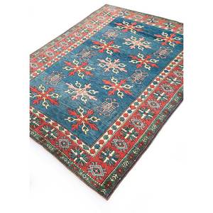 Tapis en laine noués à la main Nuray Blue, motif géométrique puzzle rectangulaire pour entrée et couloir - Pae-1261 9x12, techniques artisanales en viscose - Product Image 2